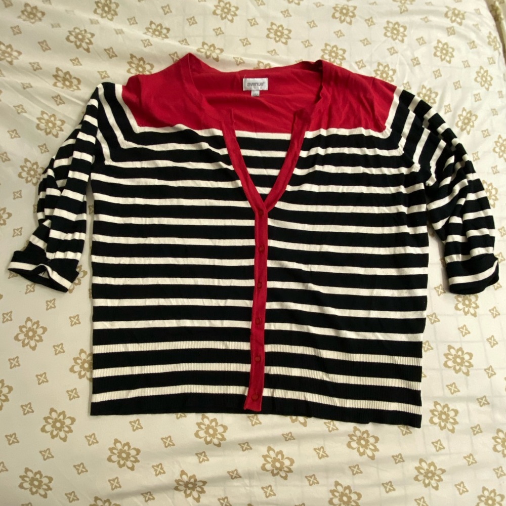 Striped Cardigan Plus Size